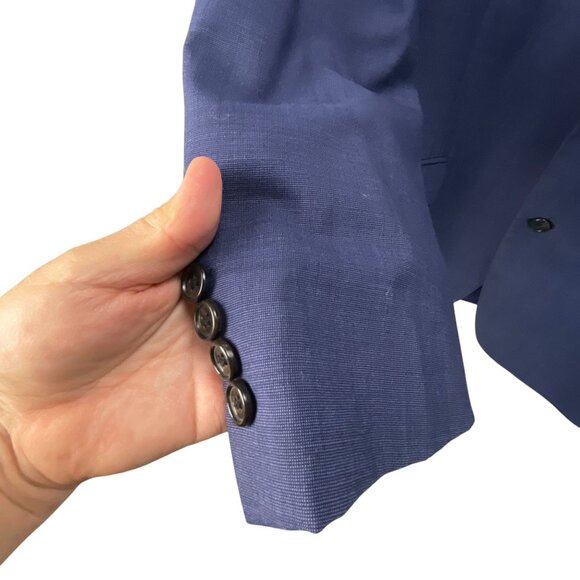 Lauren Ralph Lauren Mens 100% Wool Blazer Jacket Men's Navy 2-Button 48L Busines - Picture 7 of 10